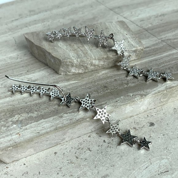 NEW ~ Anthropologie SHASHI Star Disco Climber Earrings - Picture 7 of 11